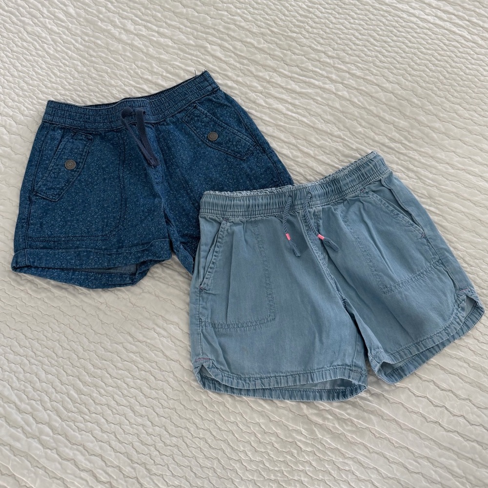 GAP, Girl’s Blue and Light Blue Denim Shorts Set, Size M
